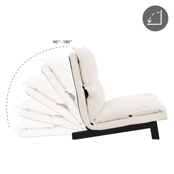 ML-Design golvstol beige, golvstol klädd med justerbart ryggstöd, linneöverdrag, robust stålram, sittdyna golvsoffa golvsoffa golvstol golvdyna