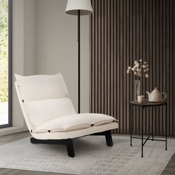 ML-Design golvstol beige, golvstol klädd med justerbart ryggstöd, linneöverdrag, robust stålram, sittdyna golvsoffa golvsoffa golvstol golvdyna