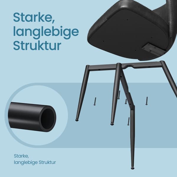 Spisestuestole - sæt af 2 - blæk -sort - Ekho -kollektion