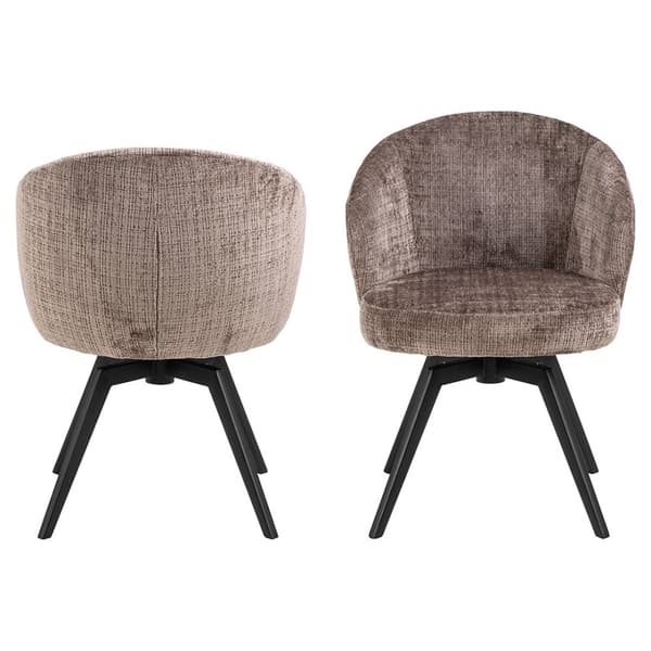 Darlene spisestuestoler med armlene chenille brun.