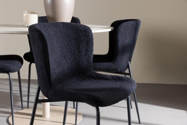 FURNLUX SPISESTUESTOL MODESTO SORT 48CM