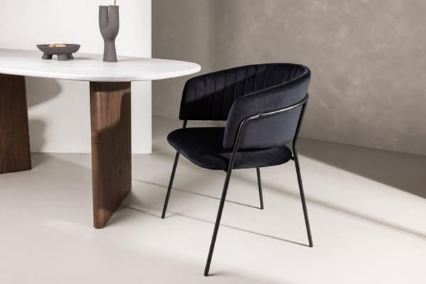 FURNLUX RUOKASALIN TUOLI SELMA MUSTA 54CM