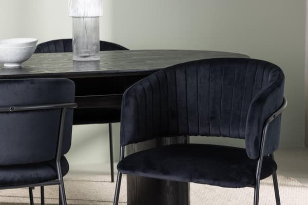 FURNLUX RUOKASALIN TUOLI SELMA MUSTA 54CM
