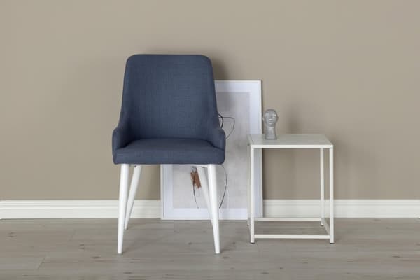 FURNLUX MATSALSSTOL PLAZA BLÅ & VIT 49CM
