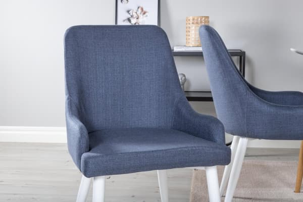 FURNLUX MATSALSSTOL PLAZA BLÅ & VIT 49CM