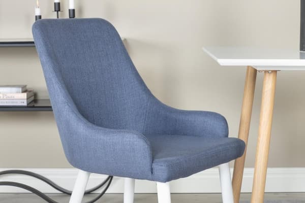 FURNLUX MATSALSSTOL PLAZA BLÅ & VIT 49CM