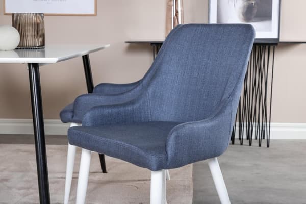 FURNLUX MATSALSSTOL PLAZA BLÅ & VIT 49CM