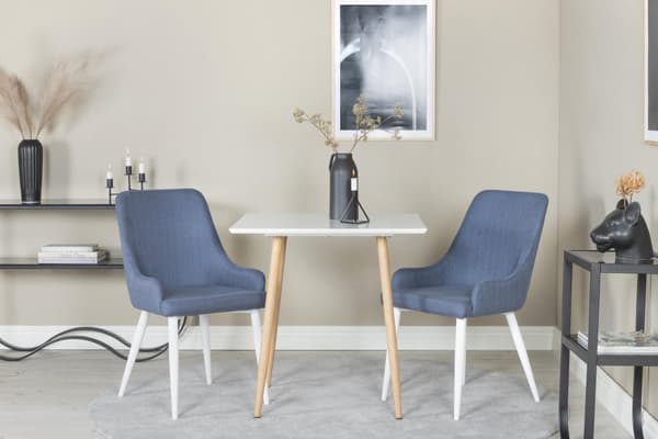 FURNLUX MATSALSSTOL PLAZA BLÅ & VIT 49CM