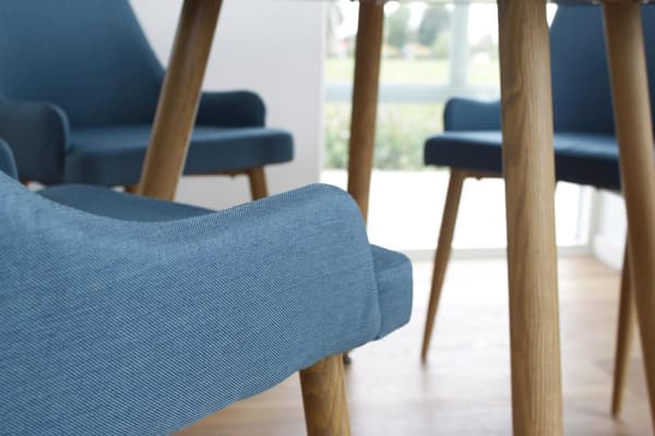 FURNLUX MATSALSSTOL PLAZA BLÅ & EK 49CM