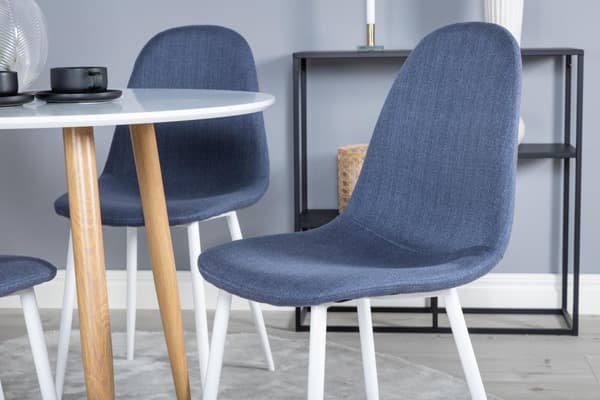 FURNLUX MATSALSSTOL POLARBLÅ & VIT 44CM