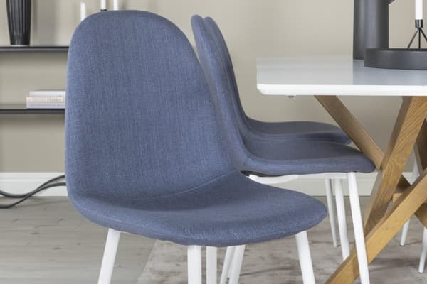 FURNLUX MATSALSSTOL POLARBLÅ & VIT 44CM