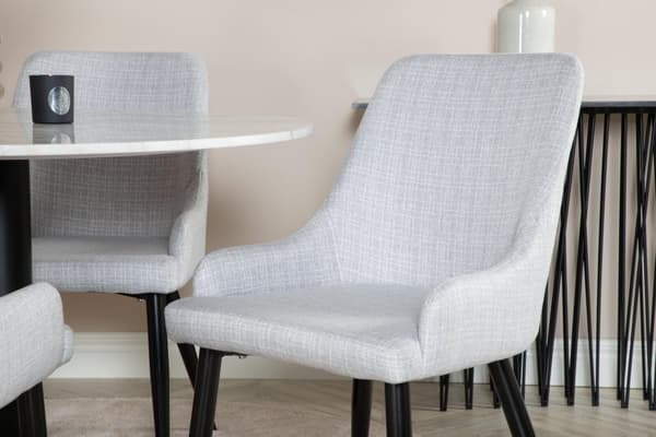 FURNLUX MATSALSSTOL PLAZA GRÅ & SVART 49CM