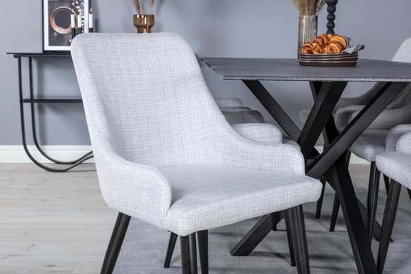 FURNLUX MATSALSSTOL PLAZA GRÅ & SVART 49CM