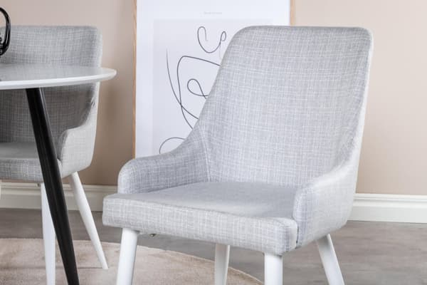 FURNLUX MATSALSSTOL PLAZA GRÅ & VIT 49CM