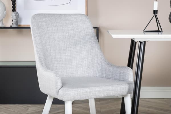 FURNLUX MATSALSSTOL PLAZA GRÅ & VIT 49CM