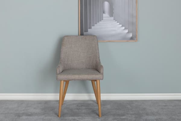 FURNLUX MATSALSSTOL PLAZA GRÅ & EK 49CM