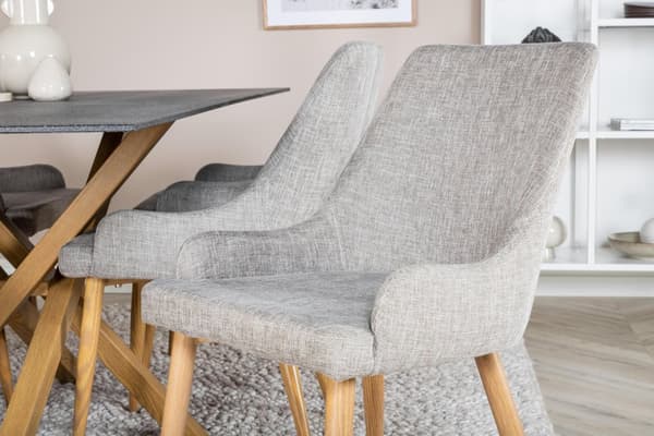 FURNLUX MATSALSSTOL PLAZA GRÅ & EK 49CM