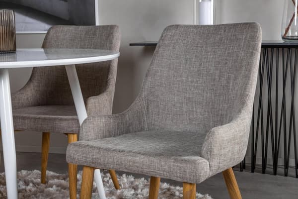 FURNLUX MATSALSSTOL PLAZA GRÅ & EK 49CM