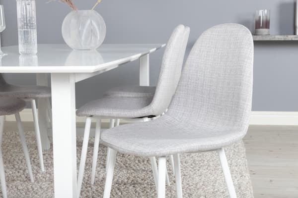 FURNLUX MATSALSSTOL POLARGRÅ & VIT 44CM