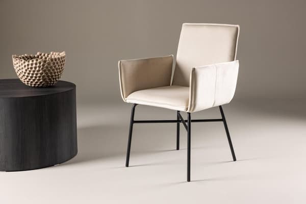 FURNLUX RUOKASALIN TUOLI PETRA BEIGE & MUSTA 57CM