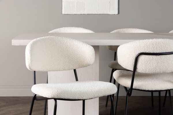 FURNLUX RUOKASALIN TUOLI CHICO VALKOINEN & MUSTA 50CM