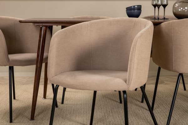 FURNLUX RUOKASALIN TUOLI BERIT BEIGE & MUSTA 55CM