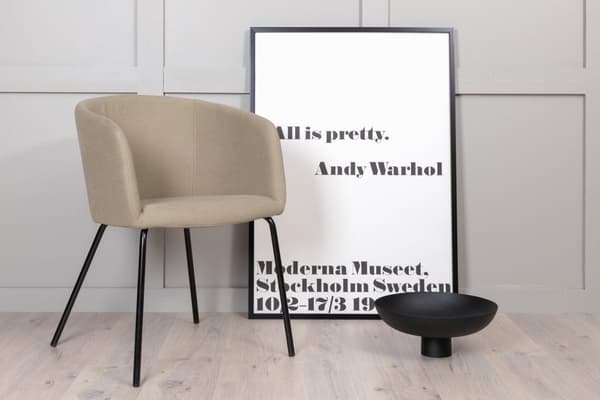 FURNLUX RUOKASALIN TUOLI BERIT BEIGE & MUSTA 55CM