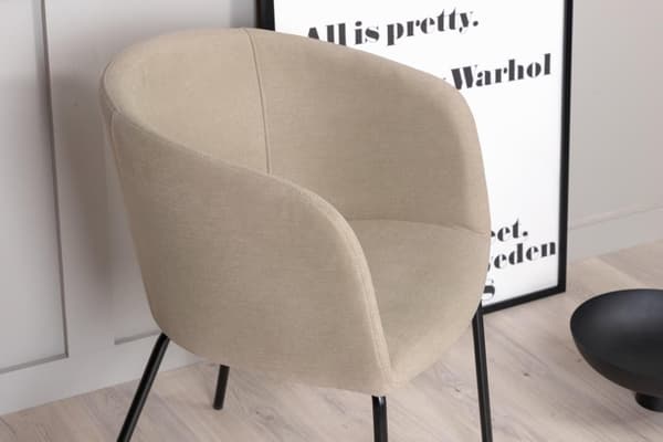 FURNLUX RUOKASALIN TUOLI BERIT BEIGE & MUSTA 55CM