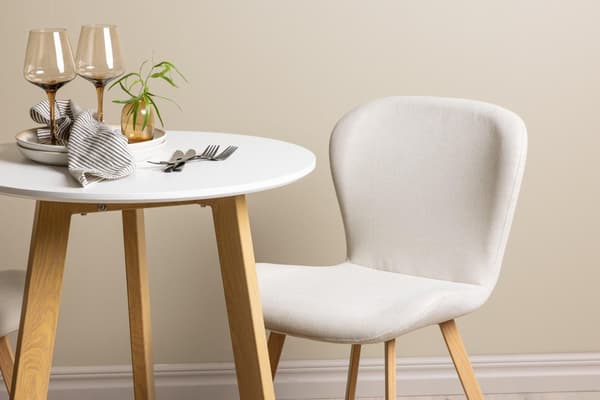 FURNLUX SPISESTUESTOL LILJA BEIGE & EG 48CM