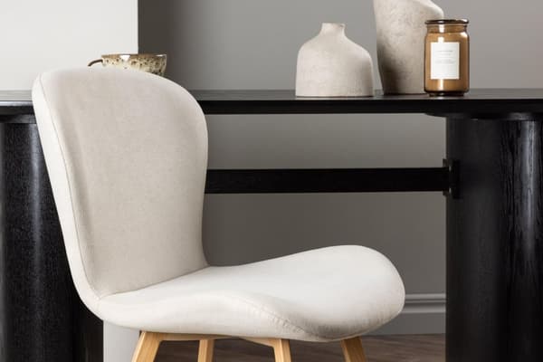 FURNLUX SPISESTUESTOL LILJA BEIGE & EG 48CM