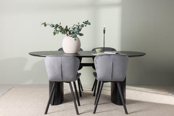 FURNLUX RUOKAILUTUOLI LILJA HARMAA & MUSTA 48CM
