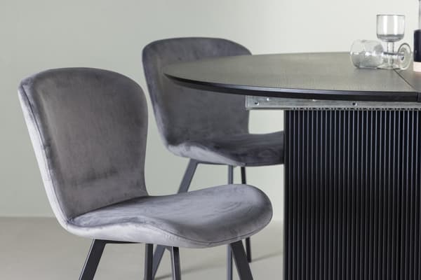 FURNLUX SPISESTUESTOL LILJA GRÅ & SORT 48CM