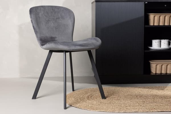 FURNLUX SPISESTUESTOL LILJA GRÅ & SORT 48CM