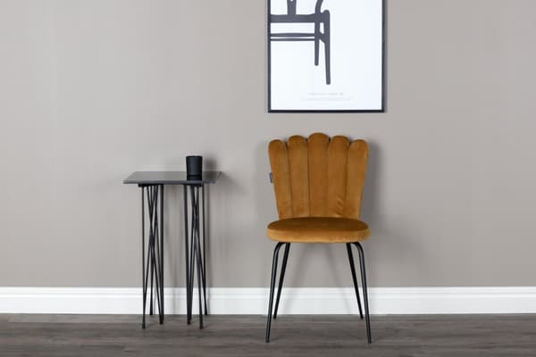 FURNLUX RUOKASALIN TUOLI LIMHAMN SINAPPI KELTAINEN & MUSTA 45CM