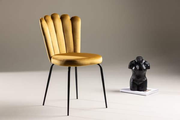 FURNLUX RUOKASALIN TUOLI LIMHAMN SINAPPI KELTAINEN & MUSTA 45CM