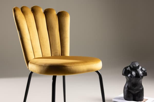 FURNLUX RUOKASALIN TUOLI LIMHAMN SINAPPI KELTAINEN & MUSTA 45CM