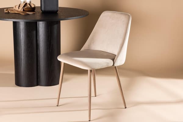 FURNLUX MATSALSSTOL NATT BEIGE & VALNÖT 49CM