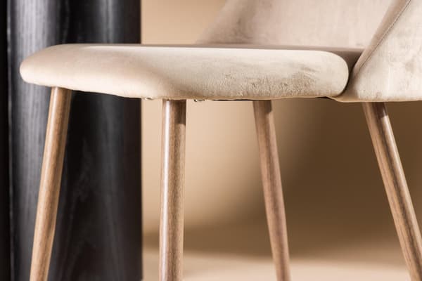 FURNLUX MATSALSSTOL NATT BEIGE & VALNÖT 49CM