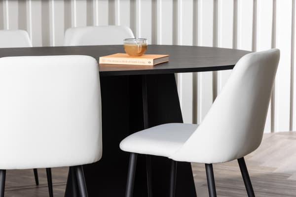 FURNLUX MATSALSSTOL NATT VIT & SVART 49CM