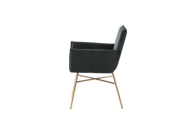 FURNLUX RUOKASALIN TUOLI PETRA MUSTA & KULTA 57CM