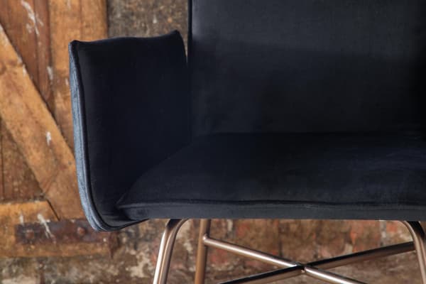 FURNLUX MATSALSSTOL PETRA SVART & GULD 57CM