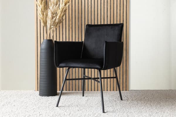 FURNLUX RUOKASALIN TUOLI PETRA MUSTA 57CM