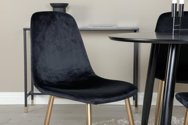 FURNLUX MATSALSSTOL POLAR SVART & GULD 44CM
