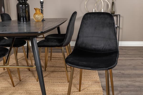 FURNLUX MATSALSSTOL POLAR SVART & GULD 44CM