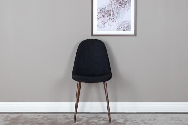 FURNLUX MATSALSSTOL POLAR SVART & VALNÖT 44CM