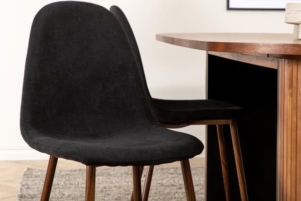 FURNLUX MATSALSSTOL POLAR SVART & VALNÖT 44CM