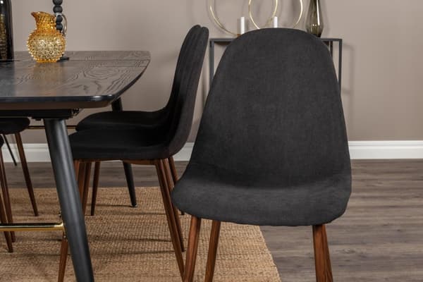 FURNLUX MATSALSSTOL POLAR SVART & VALNÖT 44CM
