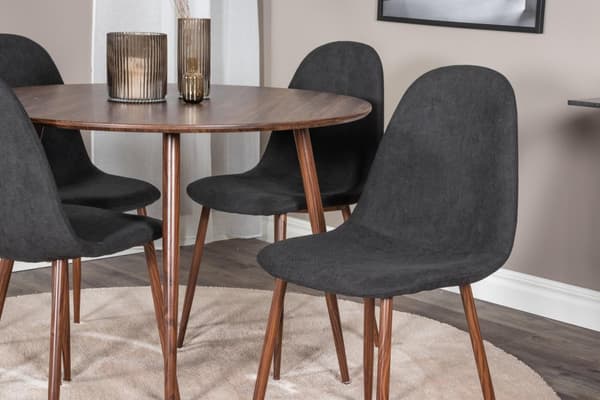 FURNLUX MATSALSSTOL POLAR SVART & VALNÖT 44CM
