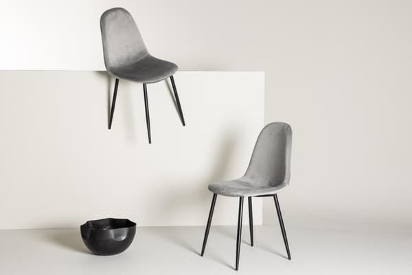 FURNLUX MATSALSSTOL POLAR MÖRKGRÅ & SVART 44CM