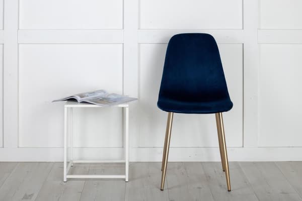 FURNLUX MATSALSSTOL POLARBLÅ & GULD 44CM